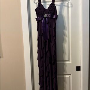 Betsy & Adam Deep Purple Evening Gown